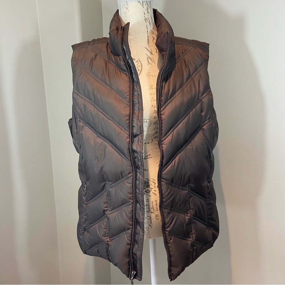 Eddie Bauer Gray Quilted Puffer Vest